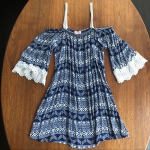 Blush Boho Print Off-The-Shoulder Dress